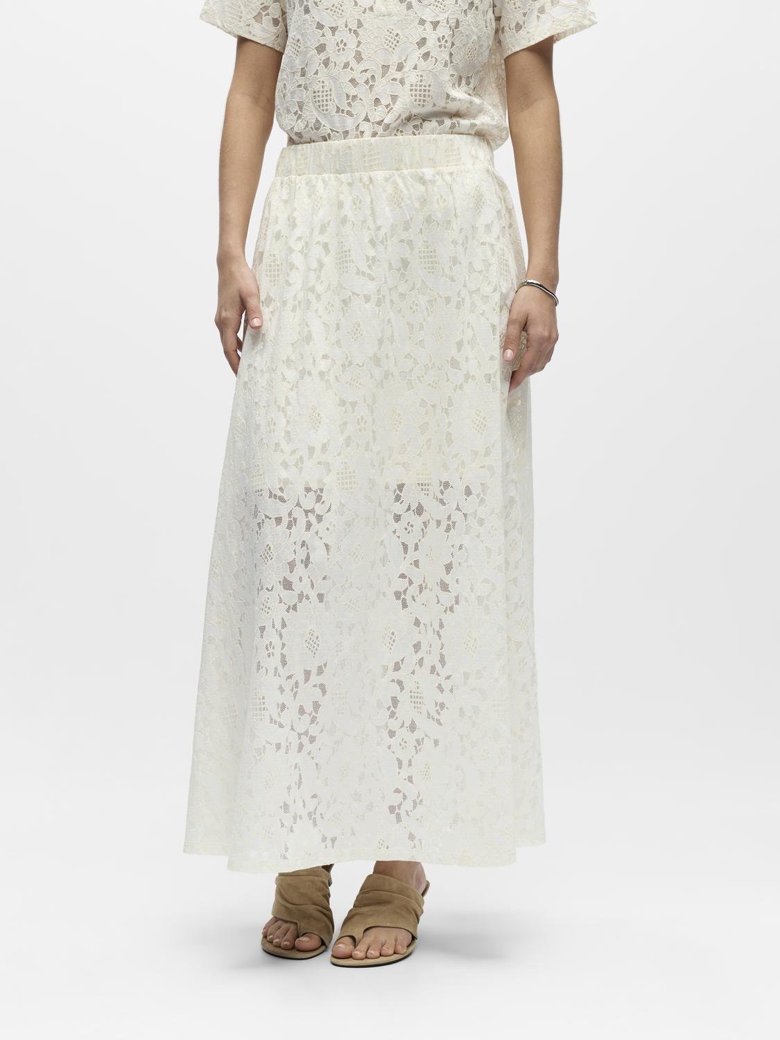OBJBIANCA Long Skirt - White Sand - VERO MODA & VILA Bergvik